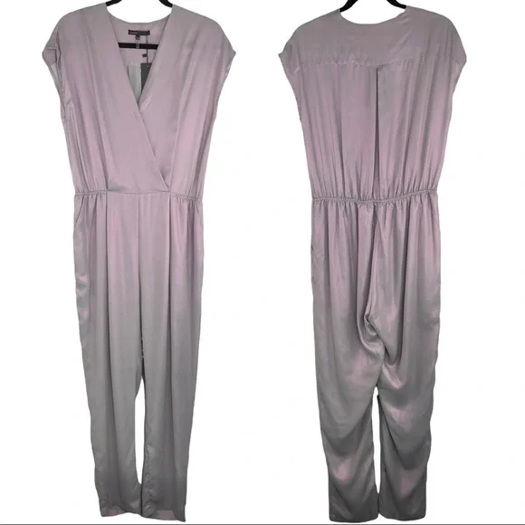 Jieru Pants Jumpsuits Jieru Jem Metallic Purple Silver Jumpsuit Poshmark